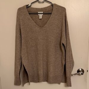Women's H&M V-Neck Sweater - Brown